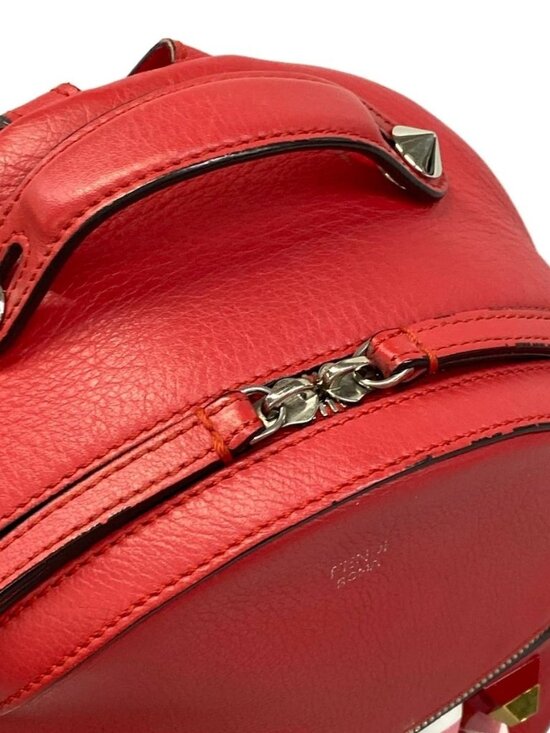 FENDI Mini Backpack 8BZ038 Red Leather Backpack main image 8